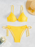 Nuevo traje de baño sexy con espalda descubierta y soporte de acero dividido de Yiyong, bikini con cordones de color sólido para mujer - details 25