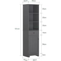 Mueble Columna de baño, Armario Alto baño,161 x 40 x 35 cm,(Blanco) - details 11