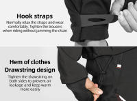 Jersey de Ciclismo ROCKBROS para Hombres y Mujeres Set de Ropa de Esquí con Forro Polar Térmico a Prueba de Lluvia y Viento Material de Terciopelo 100% y Poliéster 80% con Cierre de Cremallera - details 10