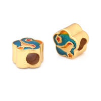 Pulseras de Brass Dorado Mate 4PCS Grande Agujero Abalorios para Hacer Joyas DIY - details 109