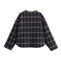 TRAFZA-abrigo de algodón con estampado de leopardo para mujer, abrigo holgado informal de manga larga con bolsillos y una hilera de botones, para invierno, 2024 - details 3