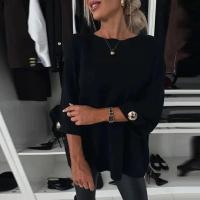 Suéter holgado con botones para mujer, Jersey de punto elegante con cuello redondo, informal, de manga larga, Color sólido, moda de invierno 2025 - details 4