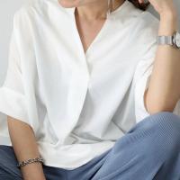 Nuevo vestido de verano Jersey con cuello en V suelto y delgado camisa de color sólido 6 colores - details 3