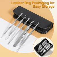 Kit de Extractor de espinillas profesional, herramientas de acero inoxidable para eliminar espinillas y acné, 12 unidades - details 6