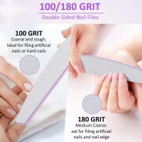 Lima de Uñas 100/180 Set Profesional de Manicura 10pcs/15pcs Lijado Gel Pulidor Doble Lado Media Luna Lima Herramientas para Uñas - details 1