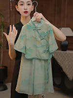 Traje Hanfu de verano para niñas con lluvia brumosa en Jiangnan, nuevo conjunto de dos piezas cheongsam chino para padres e hijos, estilo China-Chic - details 8