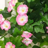 Flor artificial multicolor Morning Glory 12 tenedores 22 cabezas simulación hojas verdes flores falsas hojas verdes - details 12