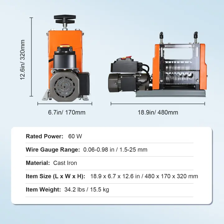 SucceBuy Máquina peladora de cables automática con referencia de profundidad de pelado visible para reciclaje de chatarra de cobre - 1
