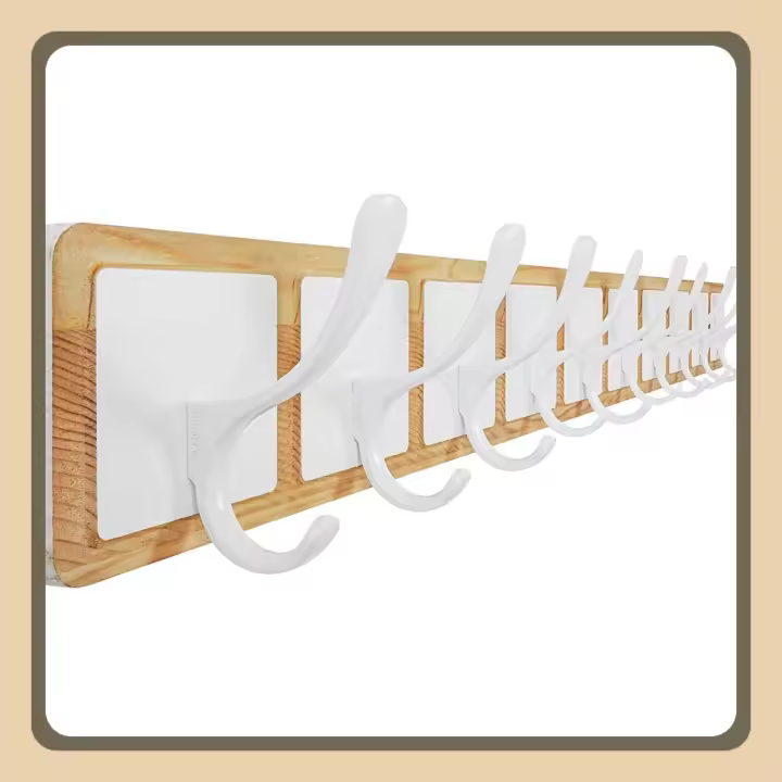 Perchero de Madera Estilo Scandi 85cm, 10 Ganchos, Ideal para Ropa, Abrigos, Sombreros, Chaquetas, Mochilas - 1