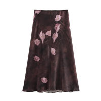 - Falda midi nueva de otoño con textura estampada elegante estilo retro para mujer - details 2