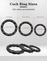 Leten 3/4 Uds anillos manga retrasar la eyaculación silicona tiempo erección duradera juguetes sexuales para hombres tienda Sexy productos para adultos - details 1