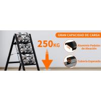 Escalera Taburete de aluminio Antideslizante Pedal plegable Acero para el hogar Amplia capacidad