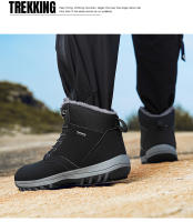 Botas de senderismo cálidas de invierno para hombre, zapatos de escalada al aire libre para clima frío, zapatos de Trekking antideslizantes, botas de nieve impermeables - details 18