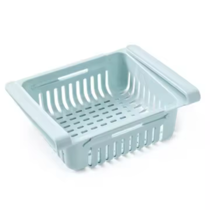 Caja de almacenamiento para refrigerador, compartimento telescópico, acabado multiusos, mantenimiento fresco, clasificación tipo tirador, cocina - 1