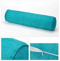 Almohada cilíndrica de lino y algodón, cojín de cabecera de sofá de oficina, extraíble y lavable, Color sólido - details 9