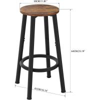 Juego de 2 Taburetes de Bar, Taburete de Encimera de Cocina con Reposapiés, Estilo Industrial, Adecuado para Cocina, Restaurante, Sala de Fiestas 30×30×64CM Marrón Vintage HBS512H - details 2