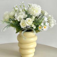Ramo de rosas simuladas con bola bordada, ramo de mano de 44CM, bola de rosas artificiales, accesorios de fotografía para salón de bodas, decoración del hogar - details 8