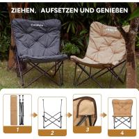 Silla de camping acolchada cómoda portátil de algodón al por mayor, silla plegable para exteriores, picnic, pesca, carga 136 kg - details 6