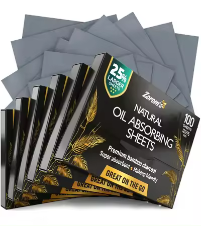 Hojas de Extracto Natural de Aceite con Carbón de Bambú 25% Mayores 6pk/600 - 1