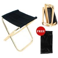 Silla para acampar al aire libre, silla plegable dorada de aleación de aluminio con bolsa, taburete, asiento, pesca, Camping - details 0