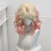 Peluca Bob sintética de cuero cabelludo simulado, color rosa y azul, Cosplay Harajuku, pelucas onduladas cortas y rizadas, cubierta completa para la cabeza, peluca sintética en capas para Halloween - details 9