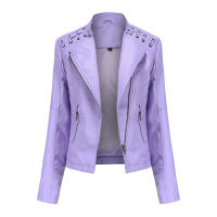 Chaqueta de Mujer de Cuero Sintético Estilo Varsity Moto Biker Bomber Ligera Casual Outerwear Short Coats con Cierre de Cremallera y Forro de Poliéster Adecuada para Otoño e Invierno - details 10