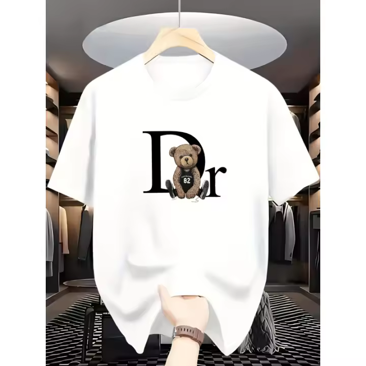 Camiseta Gráfica Casual para Hombres Verano 2025 Estampado Geométrico Negro Manga Corta - 1