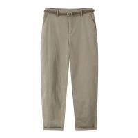 Pantalones casuales de mujer en verano con cinturón trenzado, cintura media, estilo versátil para todas las ocasiones - details 1