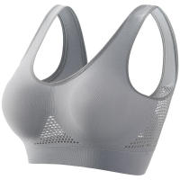 Women sports bra solid color fitness top gym yoga athletic tight workout soft brassiere padded - details 32