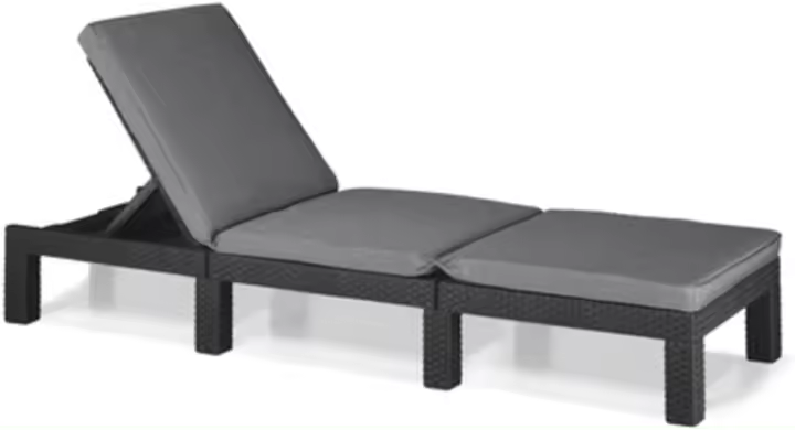 Daytona Deluxe-Tumbona de Jardín, para terrazas Exteriores, Patios, Jardines, con Respaldo reclinable en 4 Posiciones, Estructura Reforzada con cojín Incluido, Color Marrón - 1