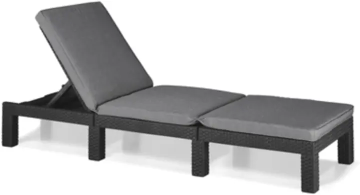 Daytona Deluxe-Tumbona de Jardín, para terrazas Exteriores, Patios, Jardines, con Respaldo reclinable en 4 Posiciones, Estructura Reforzada con cojín Incluido, Color Marrón - 1