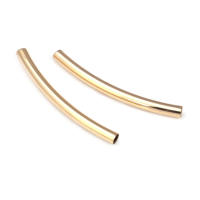 20 piezas, 25MM, 30MM, 35MM, 18K, Color dorado, latón, pulseras arqueadas lisas, tubo, suministros para fabricación de joyas, accesorios Diy - details 12