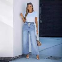 Jeans de Pierna Ancha de Cintura Alta Pantalones Sueltos con Cintura Elástica para Mujeres - details 1