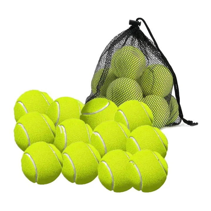Paquete de 12 pelotas de tenis con bolsa de almacenamiento, pelota de tenis de pared gruesa de calidad fina, perfecta para tenis y grillos - 1