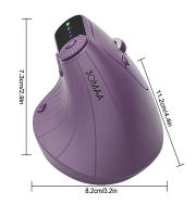 Ratón Vertical inalámbrico ergonómico con botón de ajuste de función, ratón recargable de 8 botones para Win/IOS/Android, modo Dual, BT5.0 - details 12