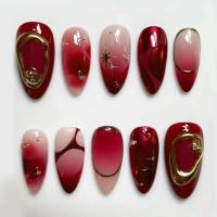Uñas Barrocas en Forma de Estrella Rojo Profundo, Desmontables, Portátiles, Arturo de Belleza para Mujeres INS - details 0
