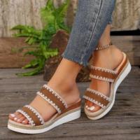 Zapatillas de tacón de cuña para mujer, zapatos de moda de verano - details 0