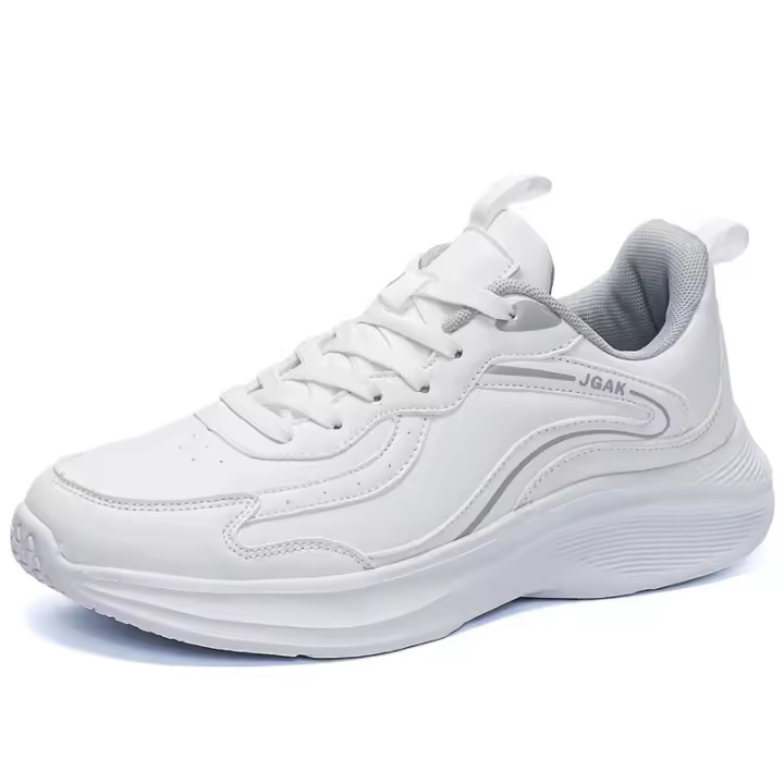 Otoño e invierno zapatillas de deporte de cuero ligero de los hombres extra grandes zapatos casuales para correr zapatos de cercanía zapatos de estudiante zapatos blancos zapatos de viaje - 1