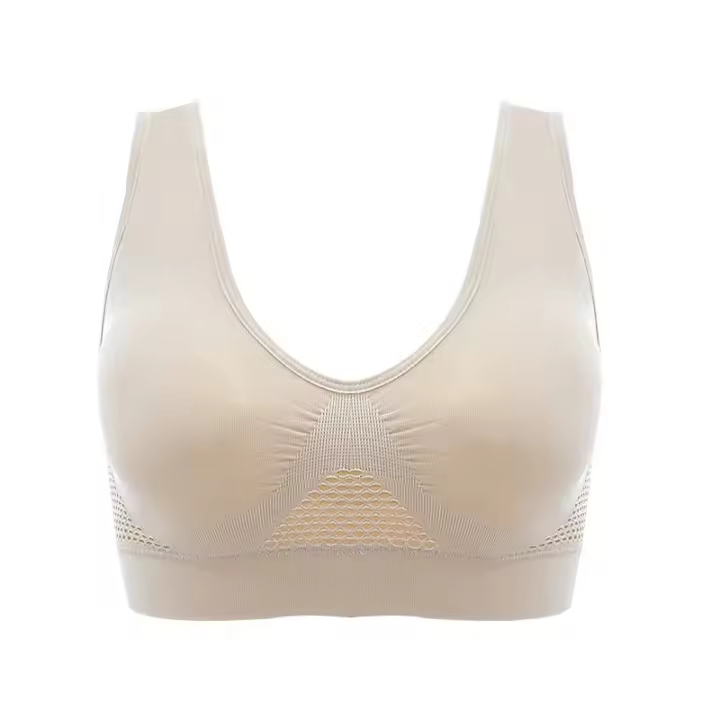 Chaleco deportivo transpirable para mujer, sujetador absorbente para el sudor, almohadilla a prueba de golpes, Top deportivo para pista y campo, gimnasio, correr, Fitness - 1