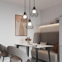 Lámpara Colgante Con 3 Cabezales Negra Industrial GOECO,  E27 Sin Bombilla, Iluminación Interior para Sala de estar, Dormitorio, Comedor, Metal, 145*43*43 CM - details 3
