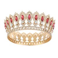 Decoraciones de pastel redondas de tiara de reina princesa europea, coronas barrocas para desfiles, tiaras de rey, coronas de boda brillantes para novias - details 10