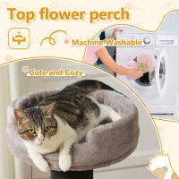 PAWZ Road Poste rascador para gatos grandes, torre de árbol para gatos moderna con poste rascador grueso, perchero superior, cama para gatitos, rascadora para gatos, muebles para gatos, juguetes para gatos - details 4