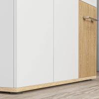 Moderno Estante de Almacenamiento para Sala de Estar Cocina con 2 Cajones, 2 Armarios y Estantes Ajustables para Dormitorio, Comedor 90x30x75,5 cm Blanco y Natural - details 8
