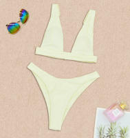 Conjunto de Bikini de Color Sólido de Alta Calidad Estilo Ajustado para Mujeres - details 19