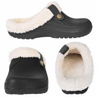 Zuecos clásicos forrados de piel para hombre y mujer, zapatos de jardín impermeables, zapatillas peludas de Casa cálidas para interiores y exteriores, Invierno - details 7