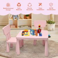 Juego de Mesa y Silla Infantil, Mesa con 2 sillas de plástico para niños, Conjunto de pupitres de Actividades para niños, Set de Mueble Infantil de 3 Piezas, Apto para 1-7 años (Azul) - details 15
