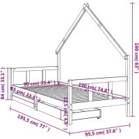 Estructura de Cama Infantil con cajones Madera de Pino 80x160cm - details 35