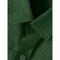 Camisa clásica de manga corta para hombre, camisa informal de Color sólido para vacaciones de verano - details 28