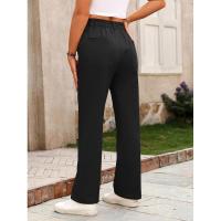 Pierna recta de cintura alta, pantalones sólidos, pantalones sueltos de estilo coreano de moda para mujer - details 3