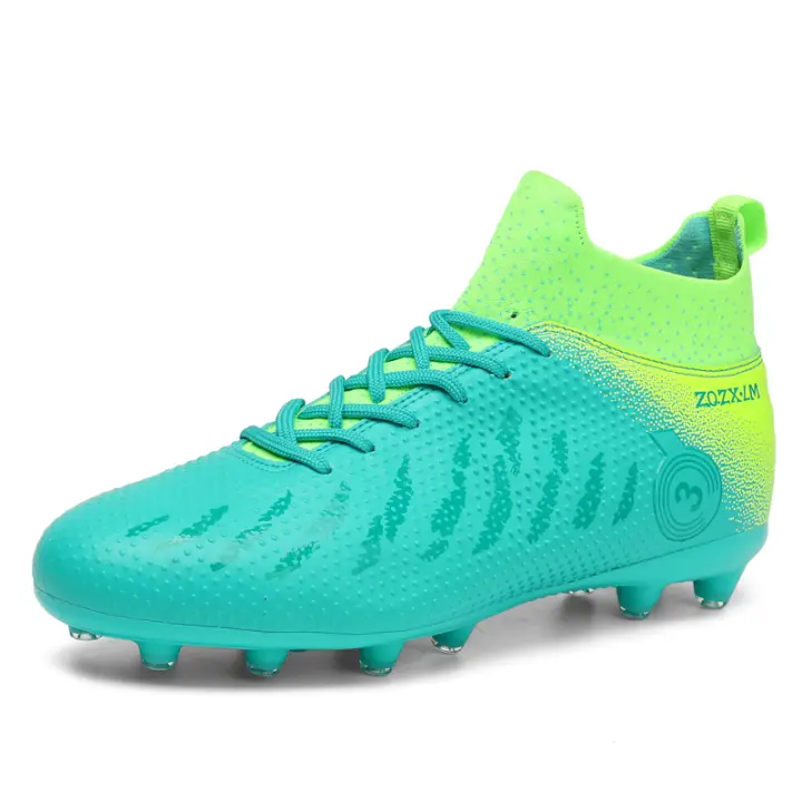 Zapatos de fútbol de tobillo alto para hombres, tacos largos para exteriores, zapatos de fútbol profesionales, zapatos de calcetín, TF/FG - 1